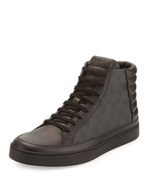 gucci leather high top sneakers|Gucci canvas high top sneakers.